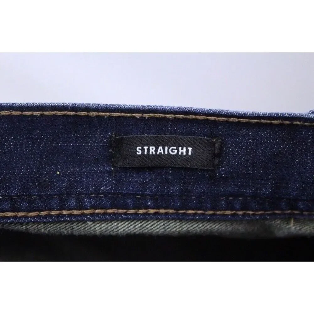mens dark wash J CREW‎ straight fit flex jeans walker wash F4874 recent 30 x 32